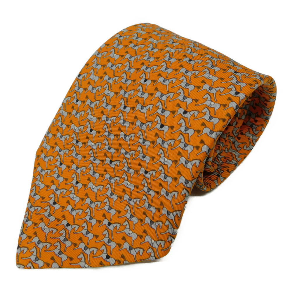 楽天市場】HERMES エルメス ネクタイ 馬柄 オレンジ系 シルク100％ 箱