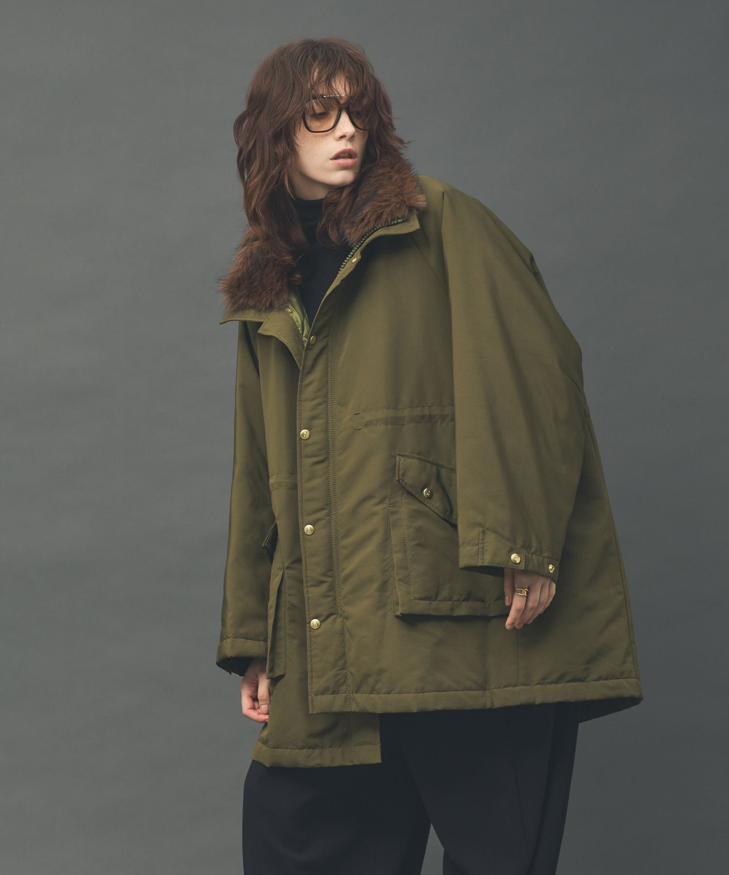 【Curensology】＜&RC＞スウェーディッシュモッズコート Curensology｜<&RC>フェイクファーエリツキスウェーディッシュモッズ