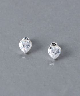 SILVER925 ハートCZ ピアス