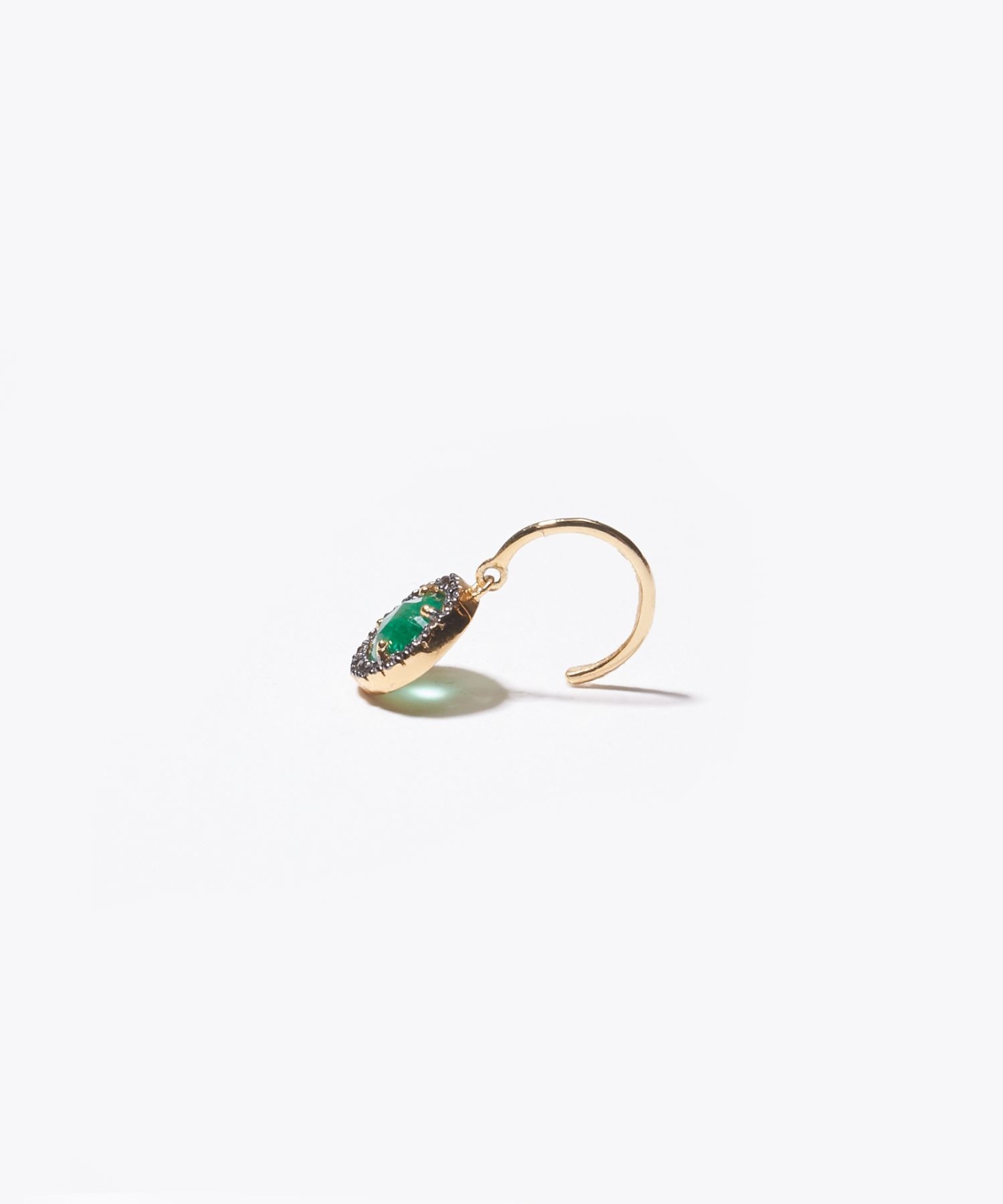 elafonisi] emerald pave diamonds drop pierced earring｜ARTIDA OUD
