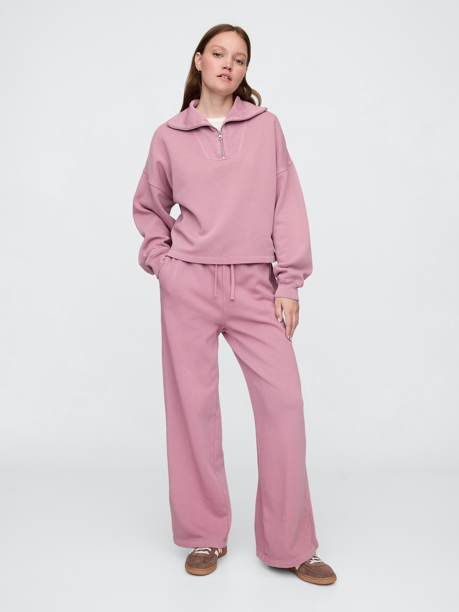 Oversized Quarter-Zip Sweatshirt | Gap Factory