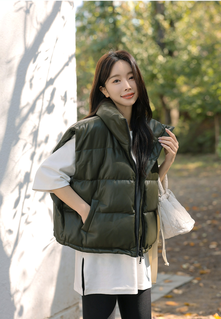 エコレザーダウンベスト | レディースファッション通販 - DHOLIC
