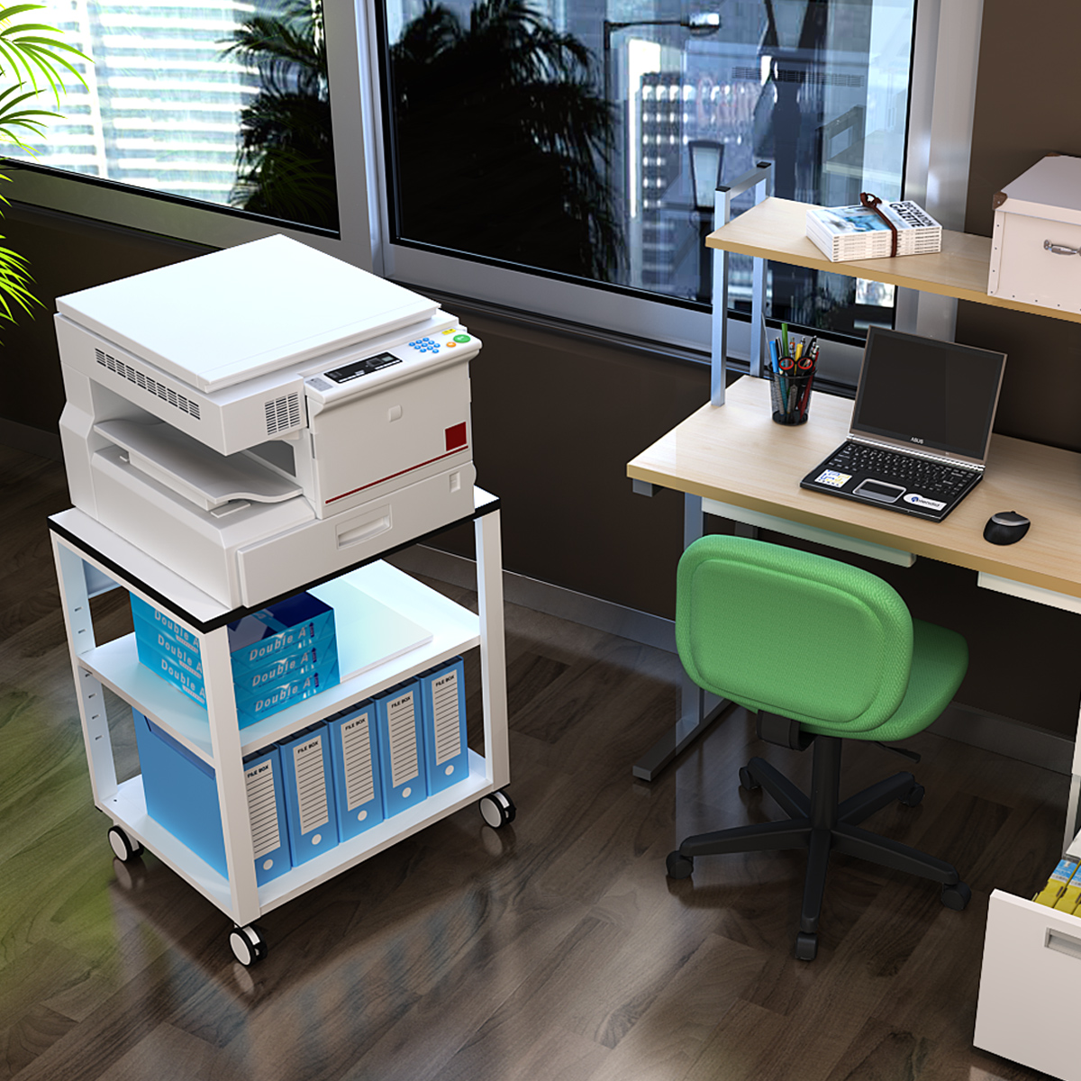 シンプルプリンター台 幅600 奥行450 高さ700 YK-NPT645 通販 - ワゴン