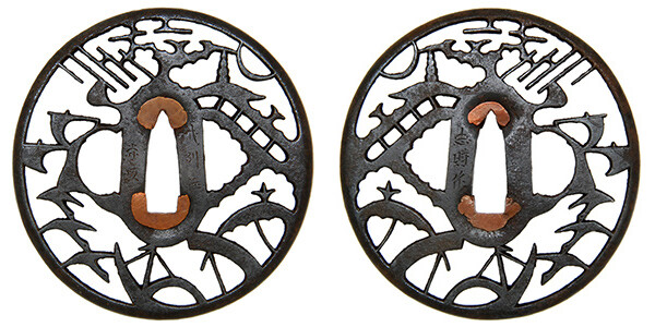 鍔 銘 武州住赤坂 景勝透鍔(TU-090115)｜刀・日本刀の販売なら日本刀