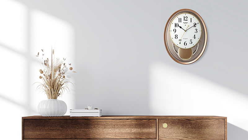 RHYTHM リズム SmallWorld 電波からくり掛け時計 スモールワールド