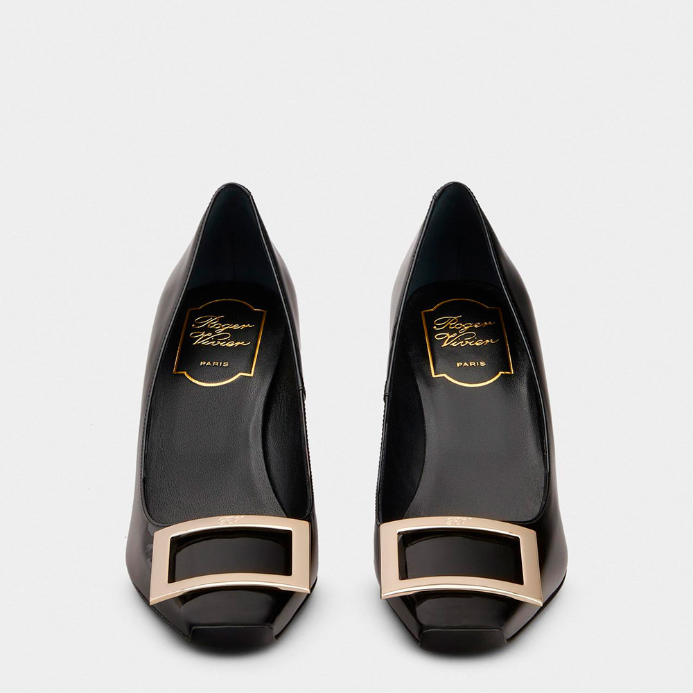 ベル ヴィヴィエ トランペット」パテントレザー パンプス 34→40