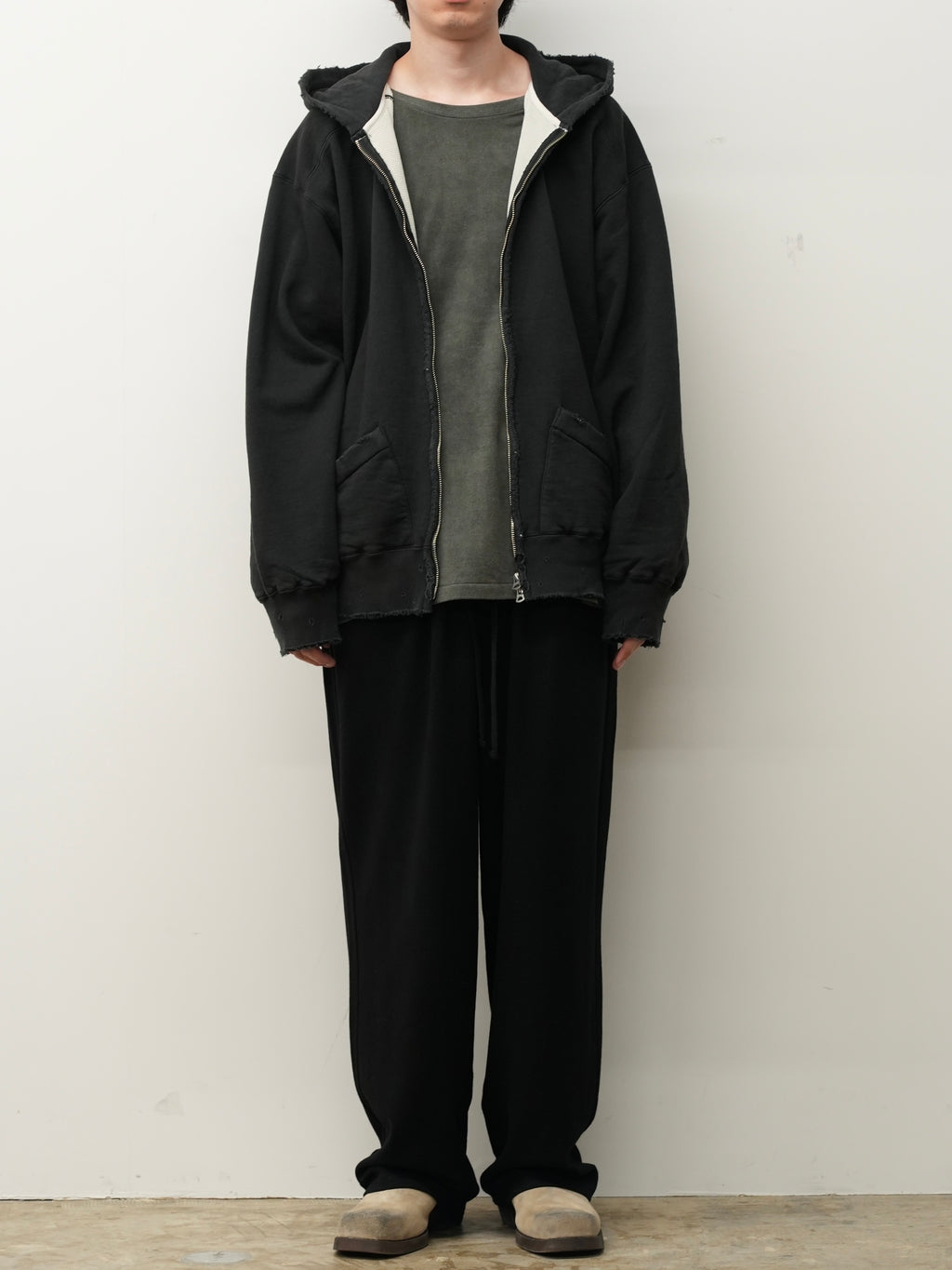 ZIP UP HOODIE(BLACK) – ANCELLM