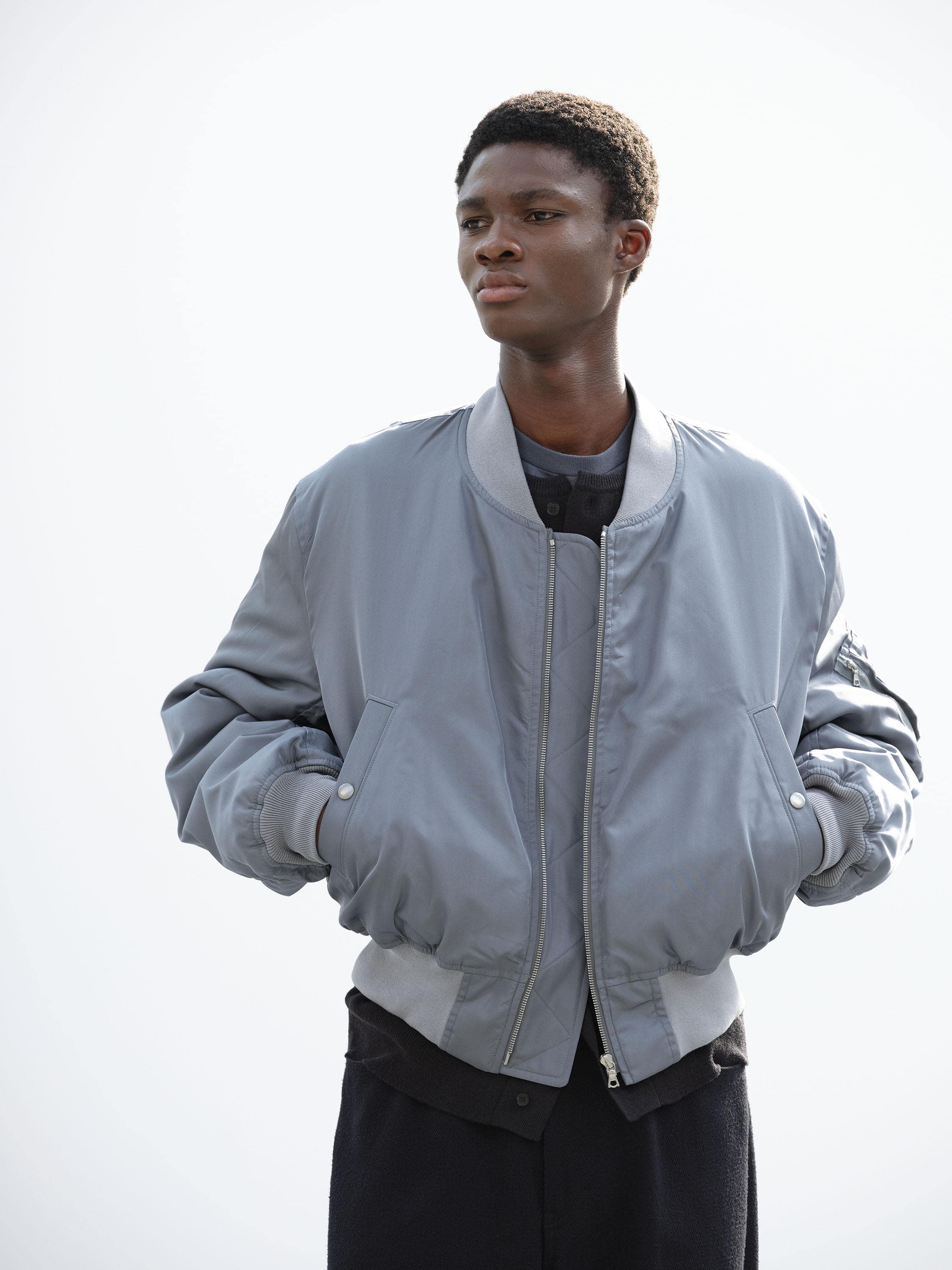 HIGH DENSITY SILK TWILL FLIGHT BLOUSON - AURALEE Official Website