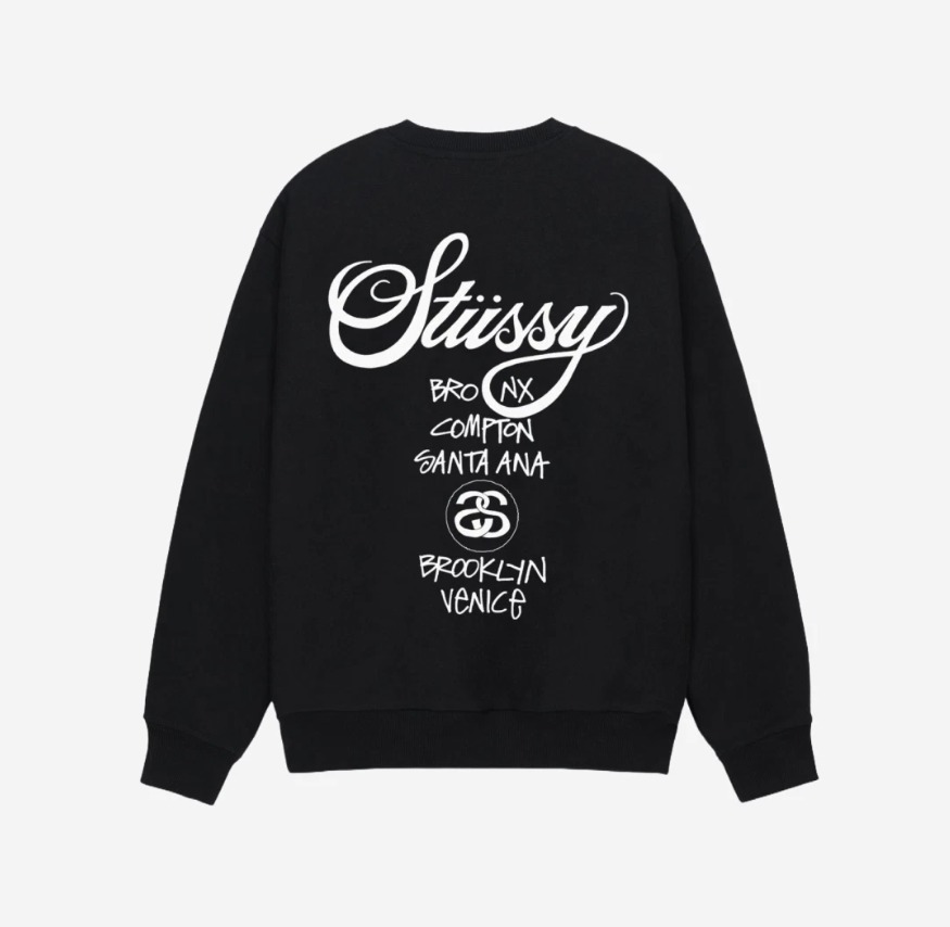 ☆送料・関税込☆STUSSY☆World Tour Crew Black 2024☆ (STUSSY