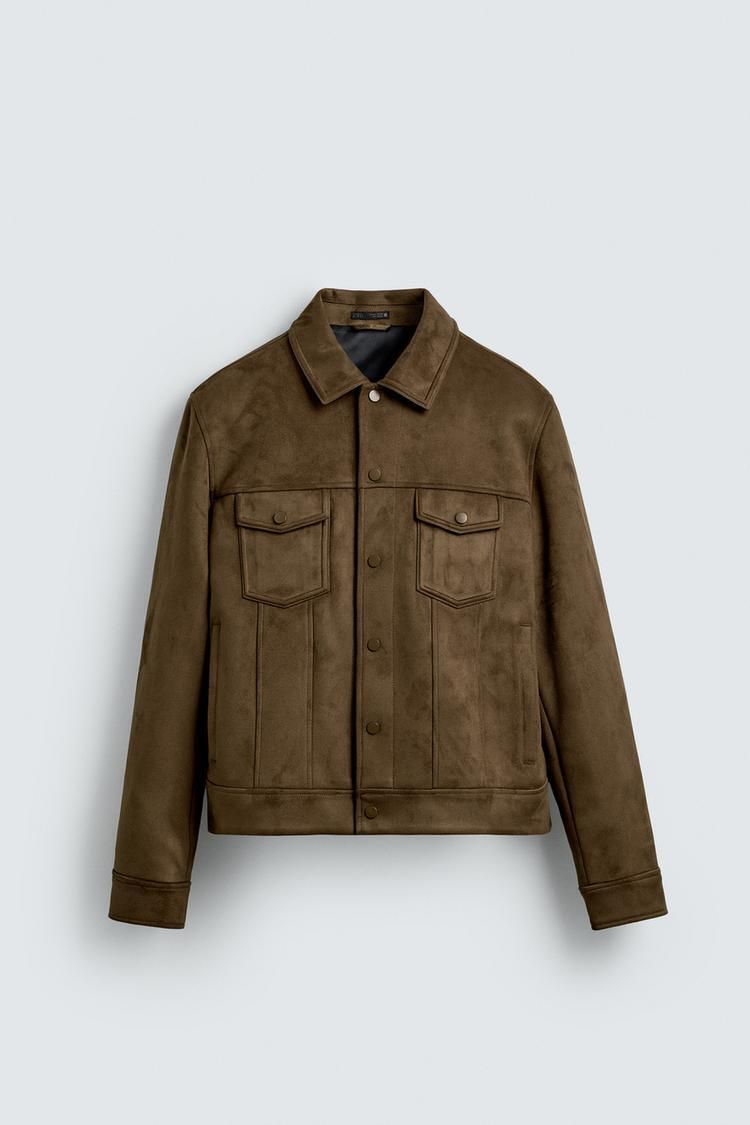 ZARA】フェイクスエード レギュラーフィット ジャケット (ZARA