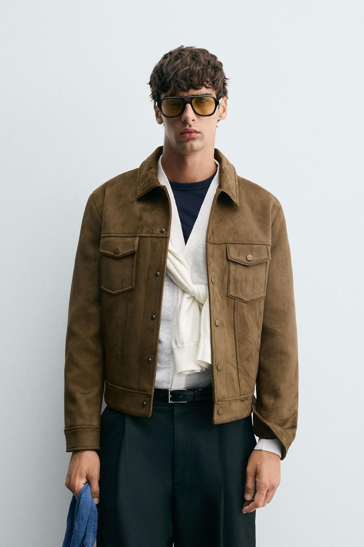 ZARA】フェイクスエード レギュラーフィット ジャケット (ZARA