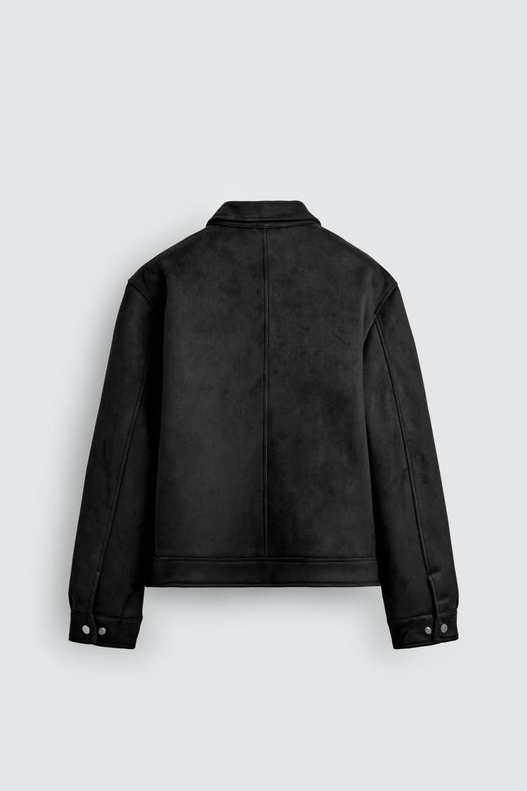 ZARA】フェイクスエード レギュラーフィットジャケット (ZARA