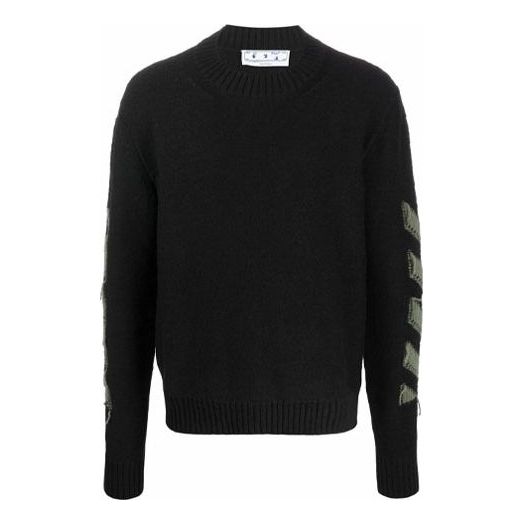 Men's Off-White FW21 Arrow Pattern Round Neck Pullover Wool