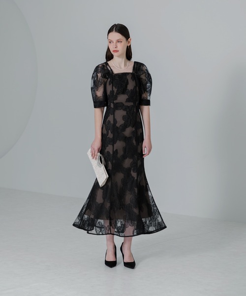 Leja（レジャ）の「【LEJA】2WAYチュール素材オリジナル花柄刺繍オフ