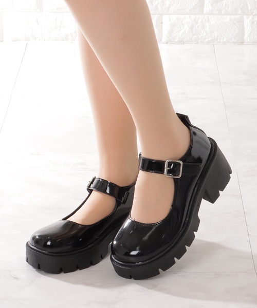 厚底 メリージェーン ストラップ シューズ（パンプス）｜Lace Ladies