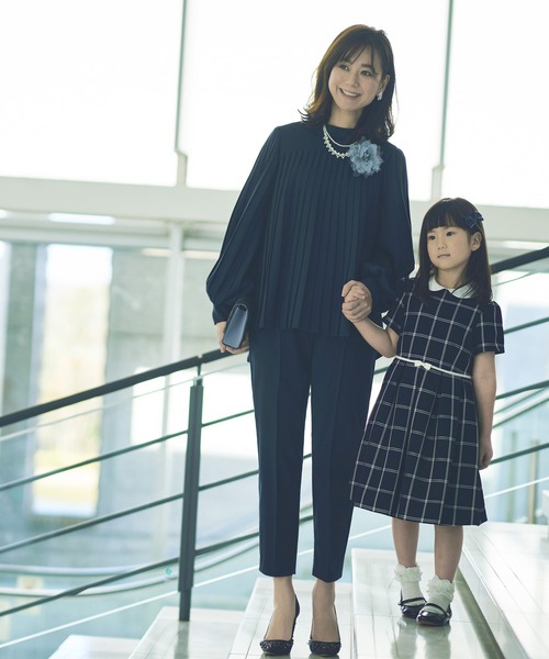 セール】【2点セット】プリーツフレアトップス＆テーパードパンツ