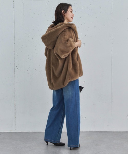 セール】ミンクファーライクフーディーベスト（その他アウター）｜DOUX