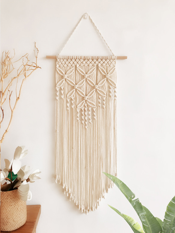 マクラメ編み タペストリー ナチュラル 壁掛け 大型 タペストリー