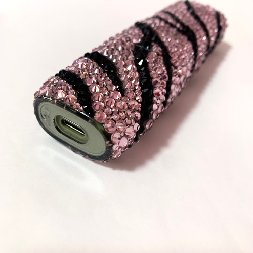 iQOSイルマワンケース デコ ピンク×ブラック ゼブラ柄 アイコスケース