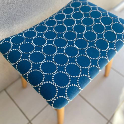 ミナペルホネン タンバリン dop ブルー スツール ハンドメイド 椅子