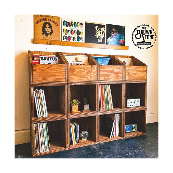 VINTAGEレコードボックス12インチ7インチ 選べる3タイプ キューブ