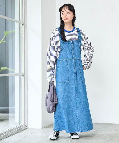 ジップデニムジャンパースカート