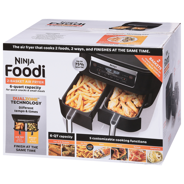 Ninja Foodi 2-Basket Air Fryer, 6Qt, Dual Zone Technology | Hy-Vee