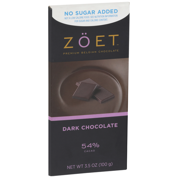 Zöet No Sugar Added Dark Chocolate 54% Cacao | Hy-Vee Aisles
