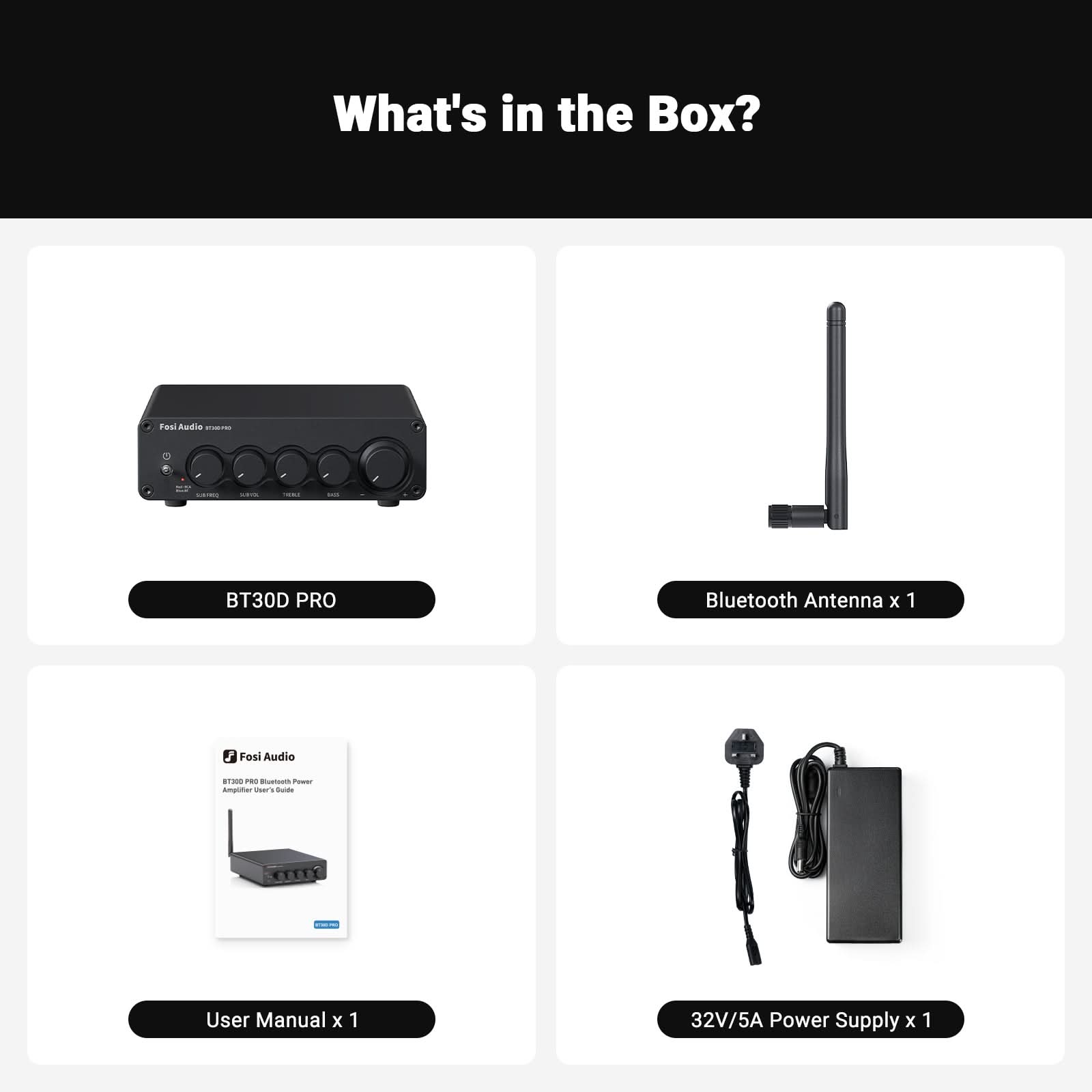 Fosi Audio BT30D PRO 165Wx2 2.1 CH Bluetooth 5.0 Power Amp