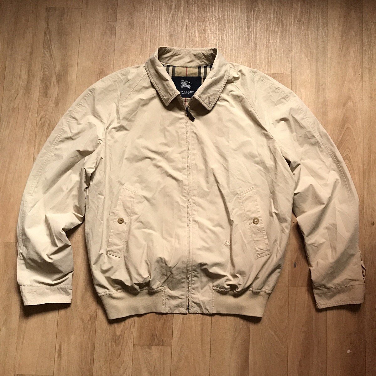 BURBERRY london Bomber Jacket coat winter nova Check Lined BEIGE