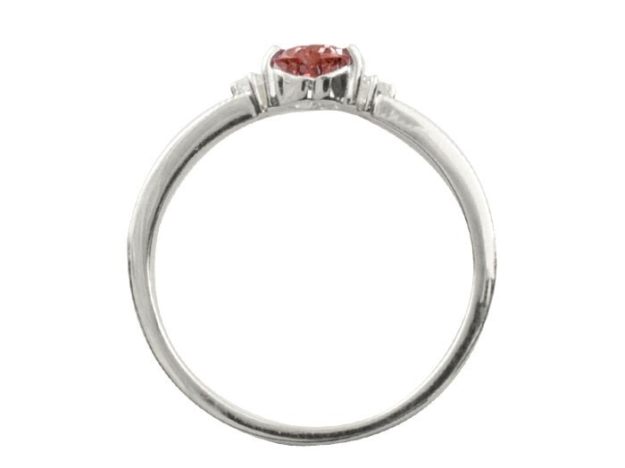 プラチナ ダイヤモンド リング 指輪 ガーネット ハート ハートモチーフ