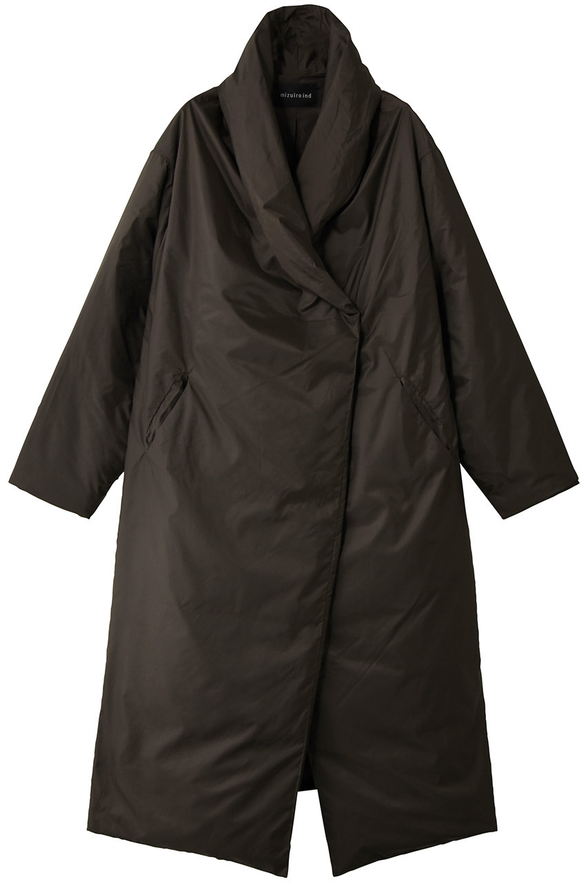 mizuiro ind(ミズイロインド)｜ドレープライトダウンコート/c.gray の