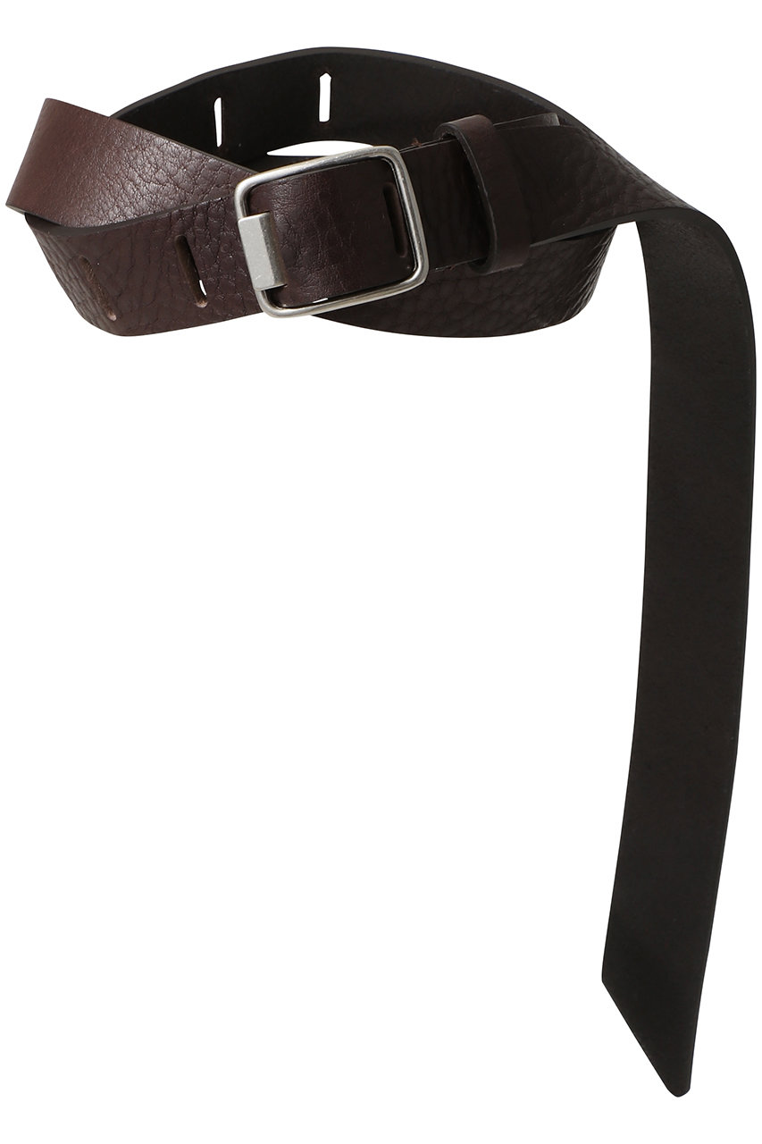 YOKE(ヨーク)｜【UNISEX】ワイド レザー ベルト/ブラウン の通販