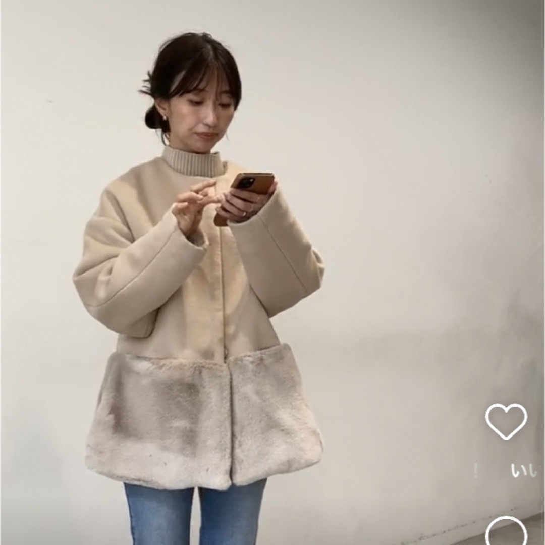 BASEMENT - basement 裾ファーコートの通販 by ききらら's shop