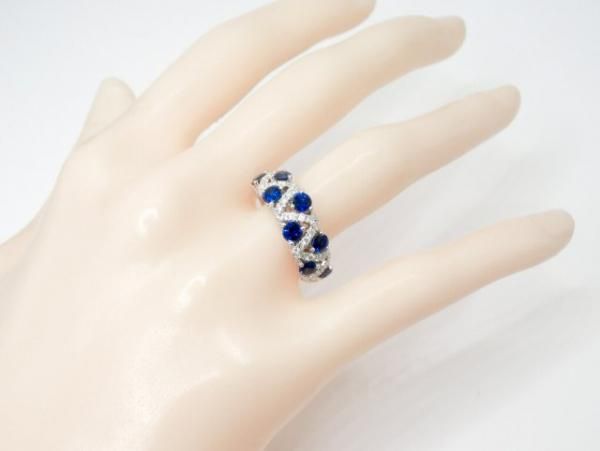 サファイア ダイヤモンドバンドリング SA 1.65ct D 0.74ct K18WG