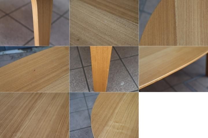 稀少なタモ材の オーバル型ローテーブルです。無印良品(MUJI)らしい