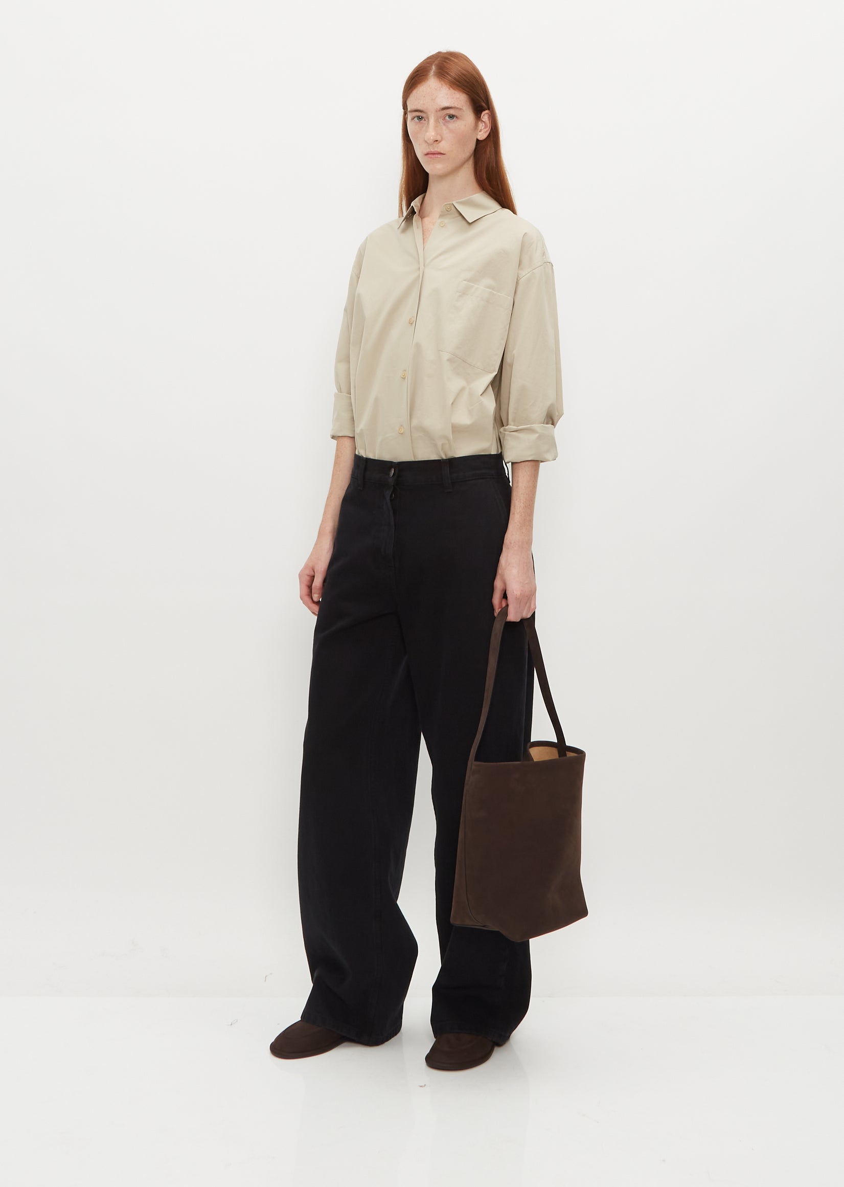 Medium N/S Park Tote — Wood Brown – La Garçonne