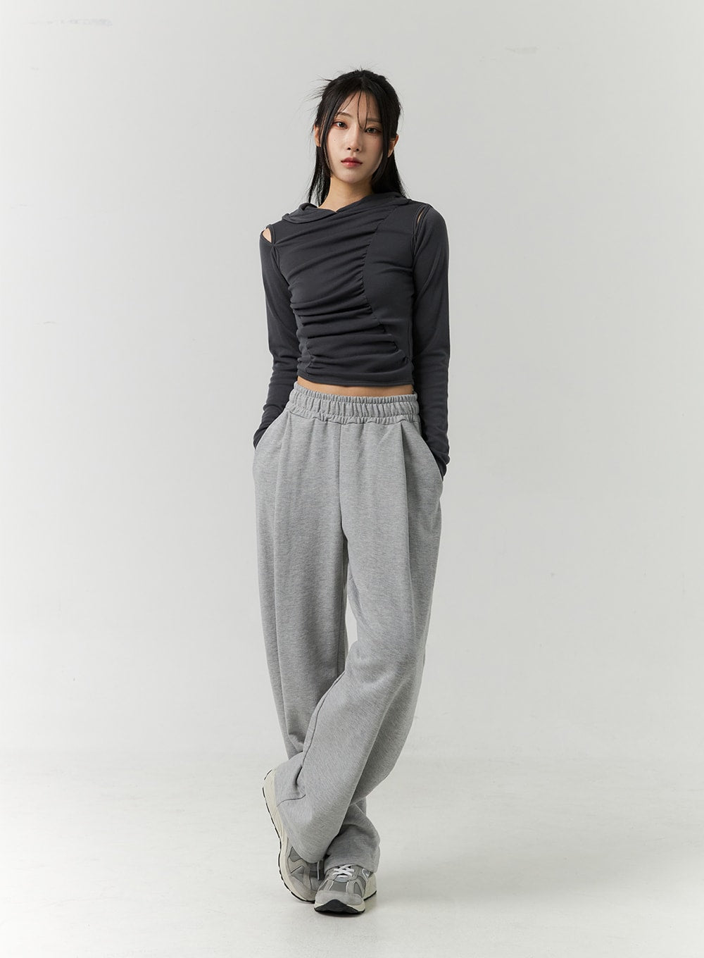 Pintuck Sweatpants CN317 - Korean Women's Fashion | LEWKIN