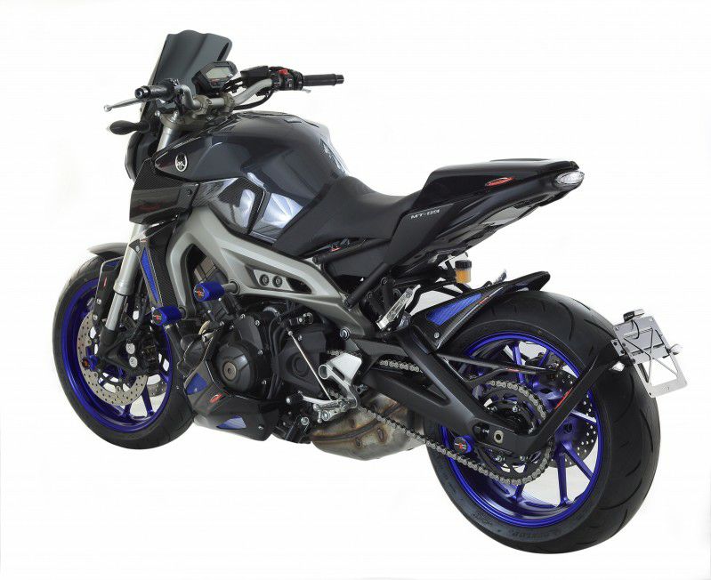 POWERBRONZE リア フェンダー カーボン/ブルー HUGGER ヤマハ MT-09,FZ