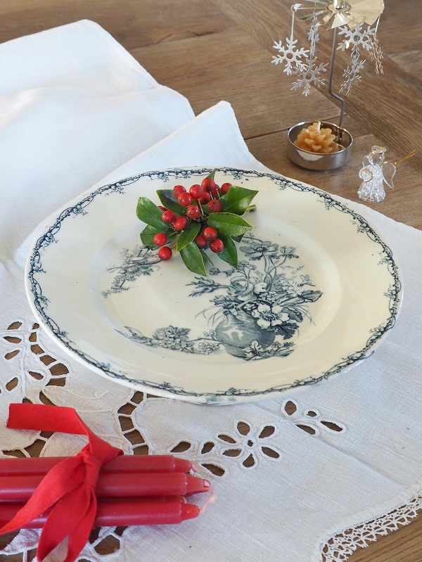 フランス1900年頃のK&G_Luneville製コンポート皿はかわいい