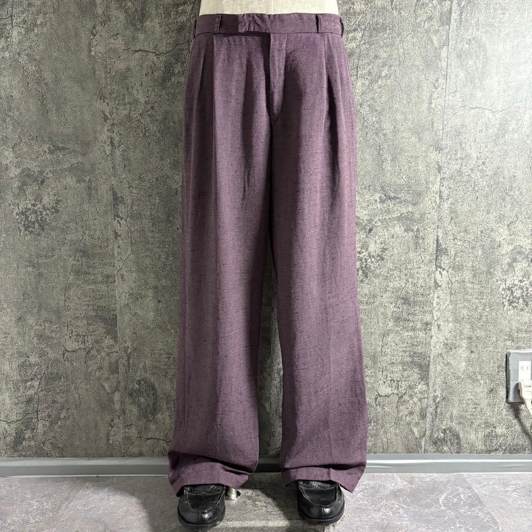 パンツ 70s Vintage wool nep slacks opti zipper unknown euro slacks