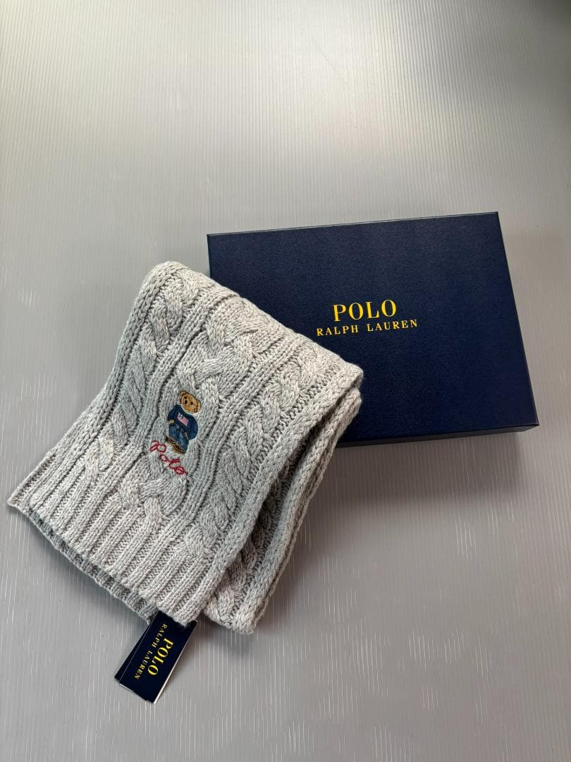 GIFTBOX入り　ポロベア新品　ラルフローレン　マフラー　ポロベア　編み POLO RALPH LAUREN（ポロ・ラルフローレン） ポロ ラルフローレン