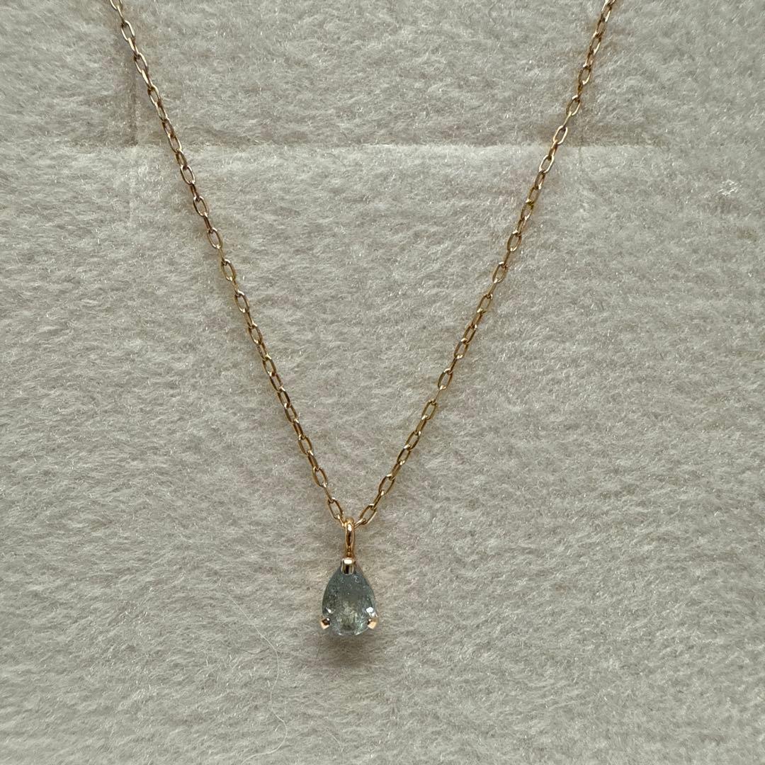 L&Co. K10イエローゴールド ティアドロップネックレス アクアマリン Jewel closet by L&Co. ネックレス K10 ティアドロップ カラーストーン