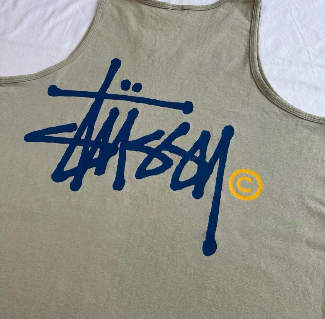 【MADE IN USA】old Stüssy オリーブ タンクトップ XL STUSSY（ステューシー） タンクトップ メンズ Odyed Mesh ( stussy