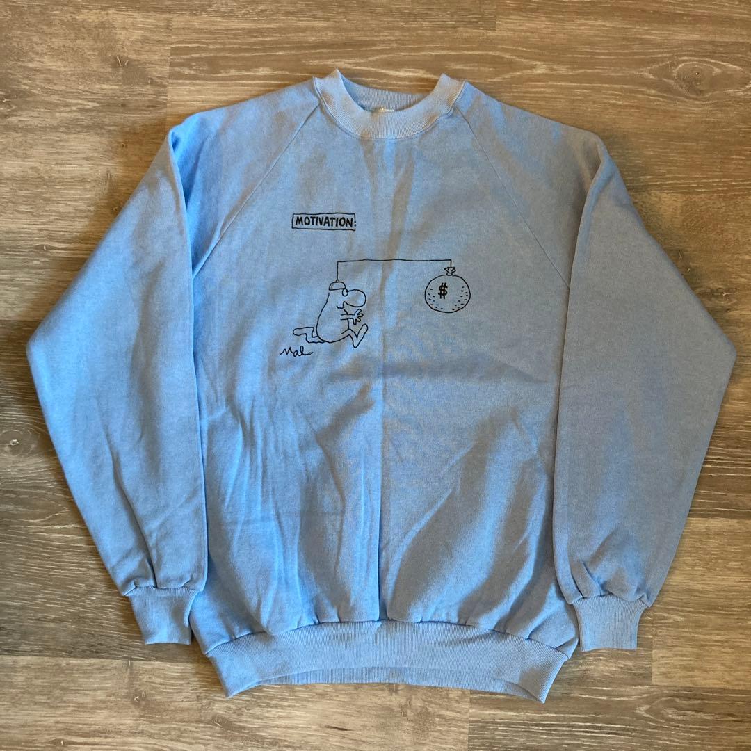 【グッドプリント】ビンテージ スウェット 80s 90s USA製 90s ビンテージ スウェット ラグラン カレッジ プリント アニマル柄 90