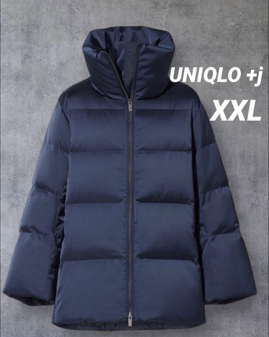 【美品】UNIQLO +J　ハイブリッドダウンジャケット ネイビー XXL 美品】UNIQLOジルサンダー ハイブリッドダウンジャケット メンズXXL