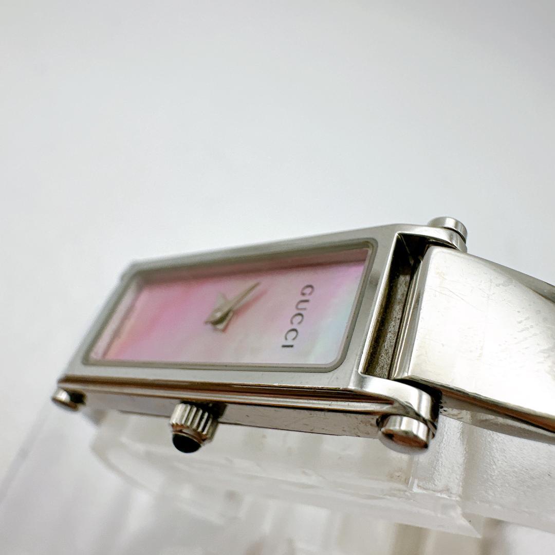 美品 稼動 GUCCI グッチ 1500L レディース腕時計 ピンクシェル 希少