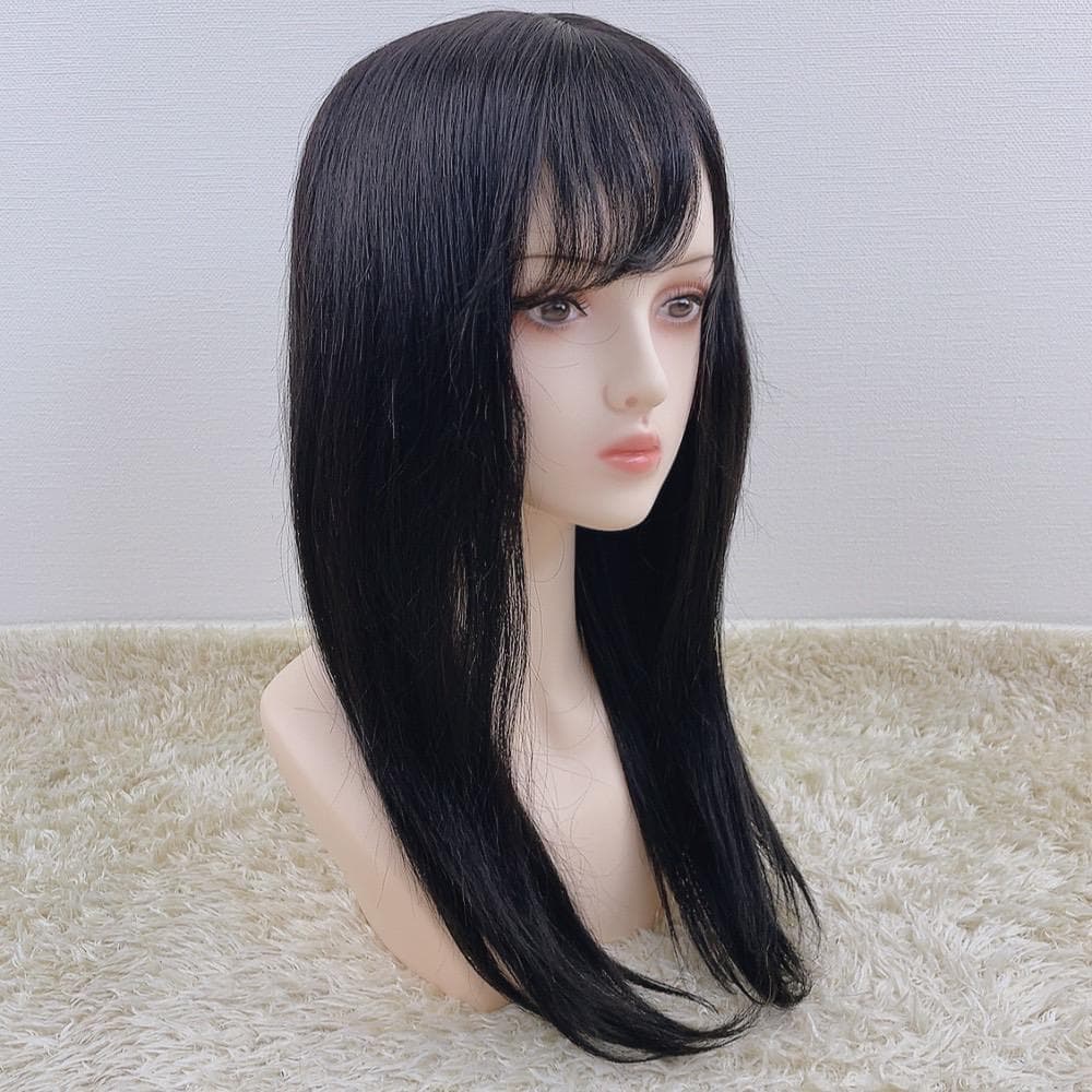 人毛100% フルウィッグ 医療用 ロング ストレート ブラック 黒髪 手縫い 楽天市場】フルウィッグ ロング ストレート セミロング フルウィッグ