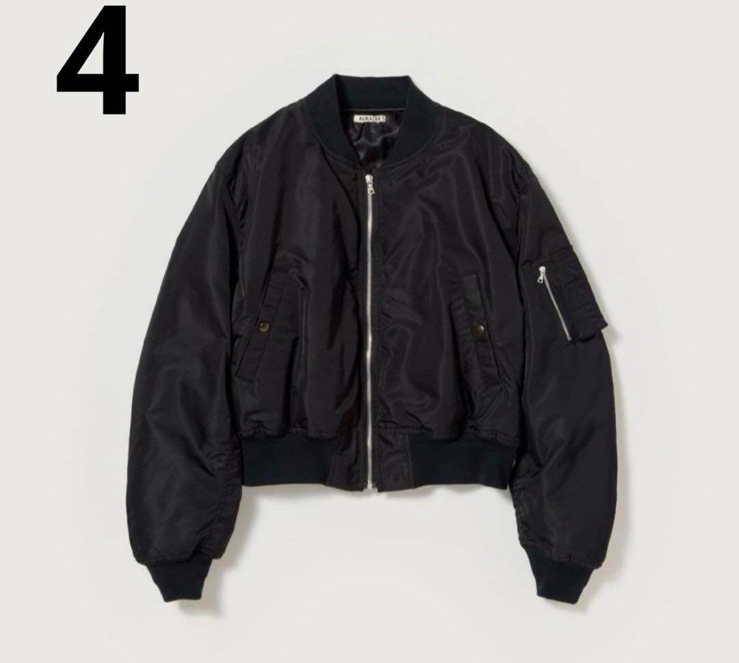 ジャケット・アウター AURALEE HIGH DENSITY FLIGHT BLOUSON 4 AURALEE) HIGH DENSITY SILK TWILL FLIGHT BLOUSON (A25SB01AS