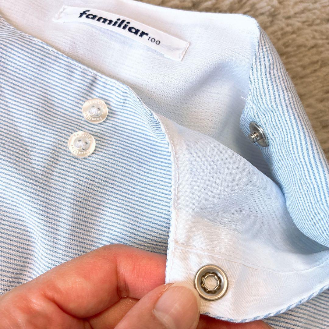 美品】ファミリア 水色 半袖 ワンピース レース装飾付き - メルカリ